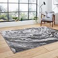 Aldrin Grey Marble Swirl Rug for bedroom