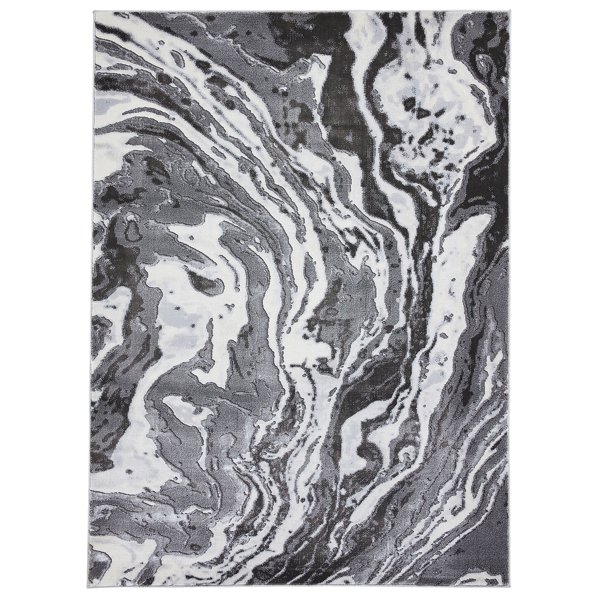 Aldrin Grey Marble Swirl Rug from Roseland Furniture