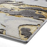 Aldrin Grey gold Marble Swirl Rug
