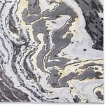 Aldrin Grey gold Marble Swirl Rug