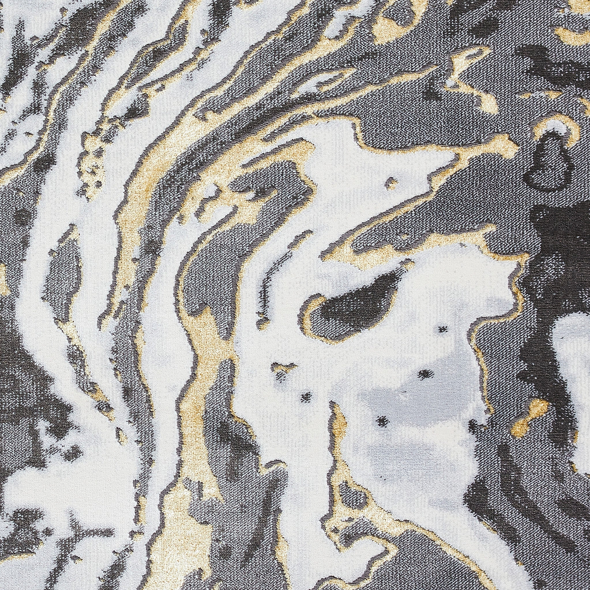 Aldrin Grey gold Marble Swirl Rug