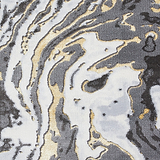 Aldrin Grey gold Marble Swirl Rug