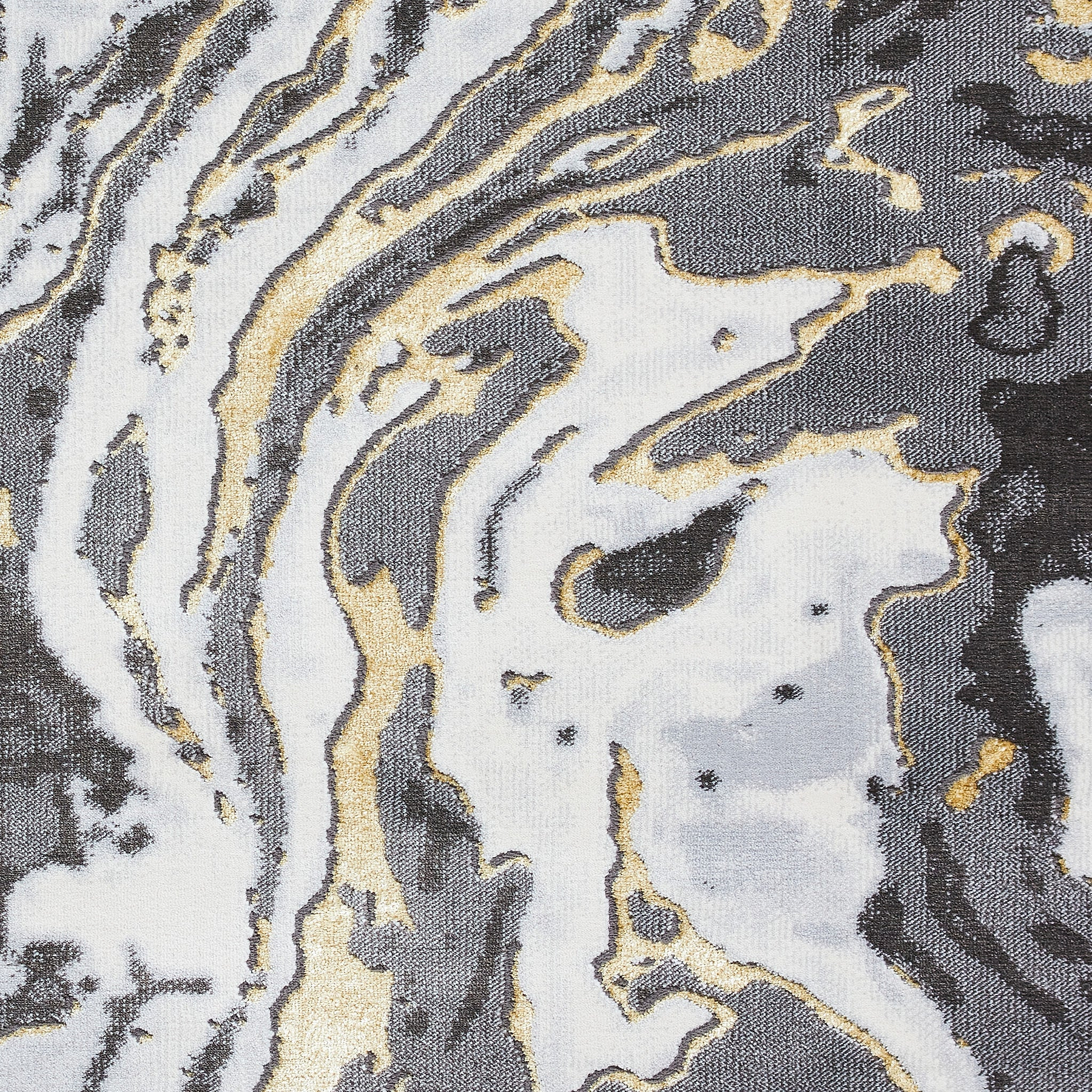 Aldrin Grey gold Marble Swirl Rug