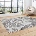 Aldrin Grey gold Marble Swirl Rug for bedroom