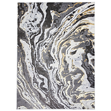 Aldrin Grey gold Marble Swirl Rug from Roseland furniture
