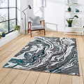 Aldrin Grey Green Marble Swirl Rug for bedroom