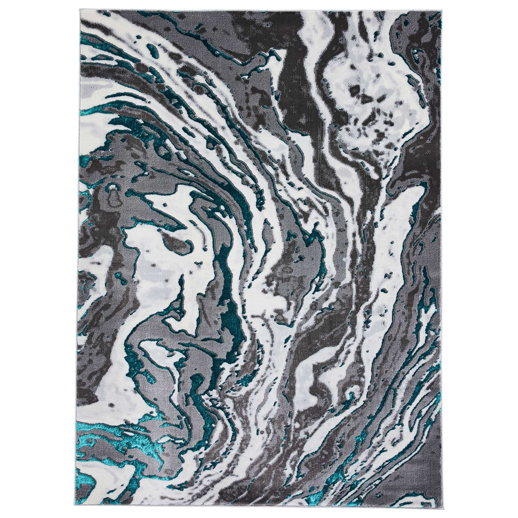 Aldrin Grey Green Marble Swirl Rug from Roseland Furniture