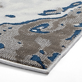 Aldrin Grey Navy Marble Swirl Rug