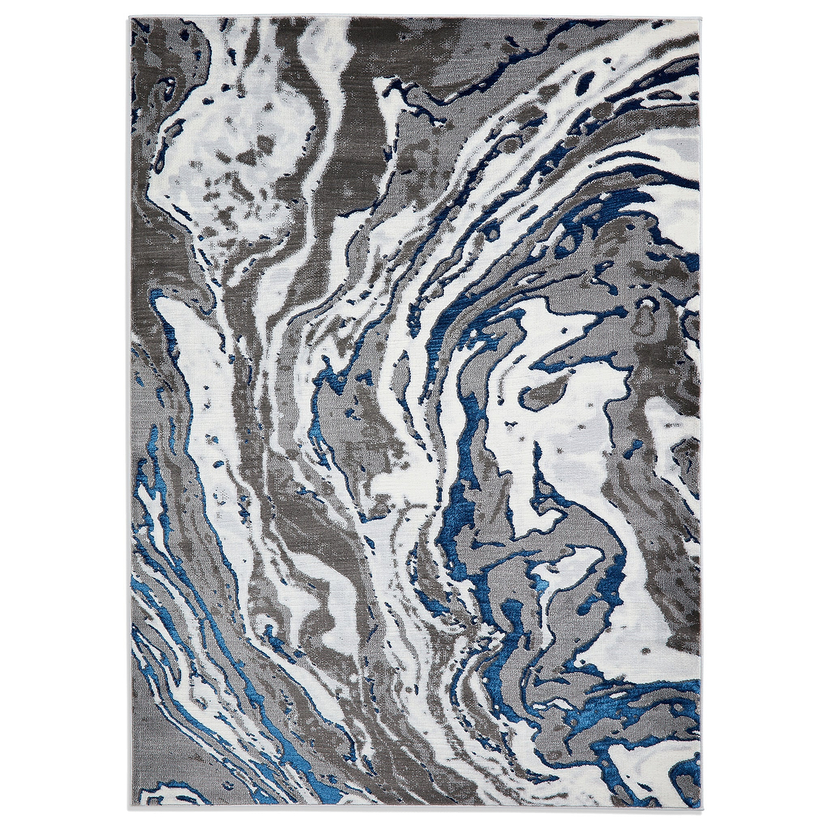Aldrin Grey Navy Marble Swirl Rug from roseland furniture