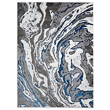 Aldrin Grey Navy Marble Swirl Rug from roseland furniture