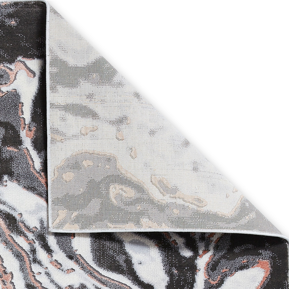 Aldrin Grey Rose Marble Swirl Rug