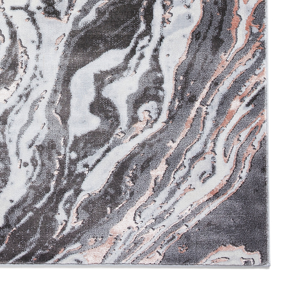 Aldrin Grey Rose Marble Swirl Rug