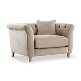 Clarence Putty Velvet Chesterfield Armchair from Roseland Furniture