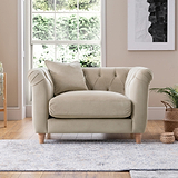 Clarence Putty Velvet Chesterfield Armchair for living room