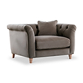 Clarence Mushroom Velvet Chesterfield Armchair from roseland Furniture