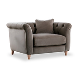 Clarence Mushroom Velvet Chesterfield Armchair from roseland Furniture