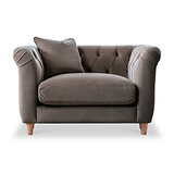 Clarence Mushroom Velvet Chesterfield Armchair