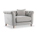 Clarence Chalk Velvet Chesterfield Armchair from Roseland Furniture