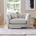 Clarence Chalk Velvet Chesterfield Armchair for living room