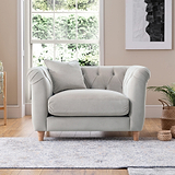 Clarence Chalk Velvet Chesterfield Armchair for living room
