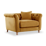 Clarence Ochre Velvet Chesterfield Armchair from Roseland Furniture