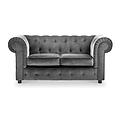 Kingswell-velvet-2-seater-sofa-grey from Roseland Furniture