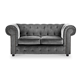 Kingswell-velvet-2-seater-sofa-grey from Roseland Furniture