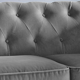 Kingswell-velvet-2-seater-sofa-grey from Roseland Furniture