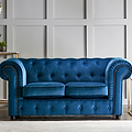 Kingswell-velvet-2-seater-sofa-indigo from Roseland Furniture