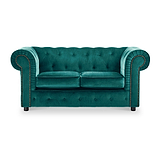Kingswell-velvet-2-seater-sofa-teal from Roseland Furniture