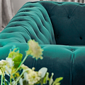 Kingswell-velvet-2-seater-sofa-teal from Roseland Furniture