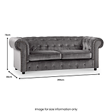 Kingswell-velvet-3-seater-sofa-grey from Roseland Furniture