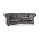 Kingswell-velvet-3-seater-sofa-grey from Roseland Furniture