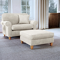 Ashbury Footstool Pearl from Roseland Furniture