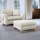 Ashbury Footstool Pearl from Roseland Furniture