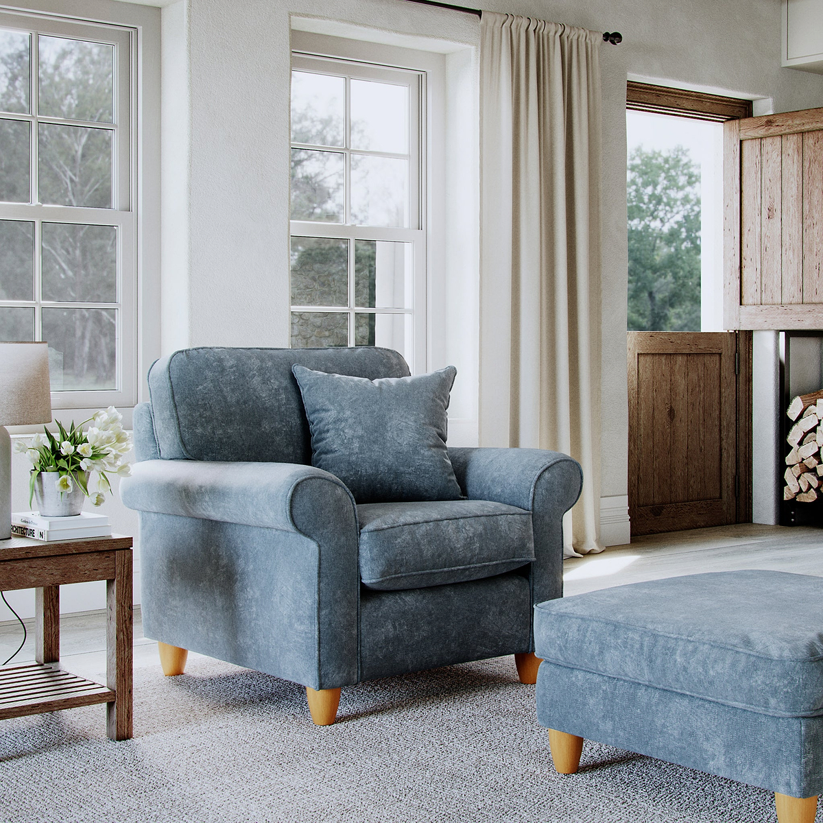 Ashbury Armchair Steel Life1 from Roseland Furniture