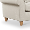 Ashbury Sofa Pearl wooden feet close up