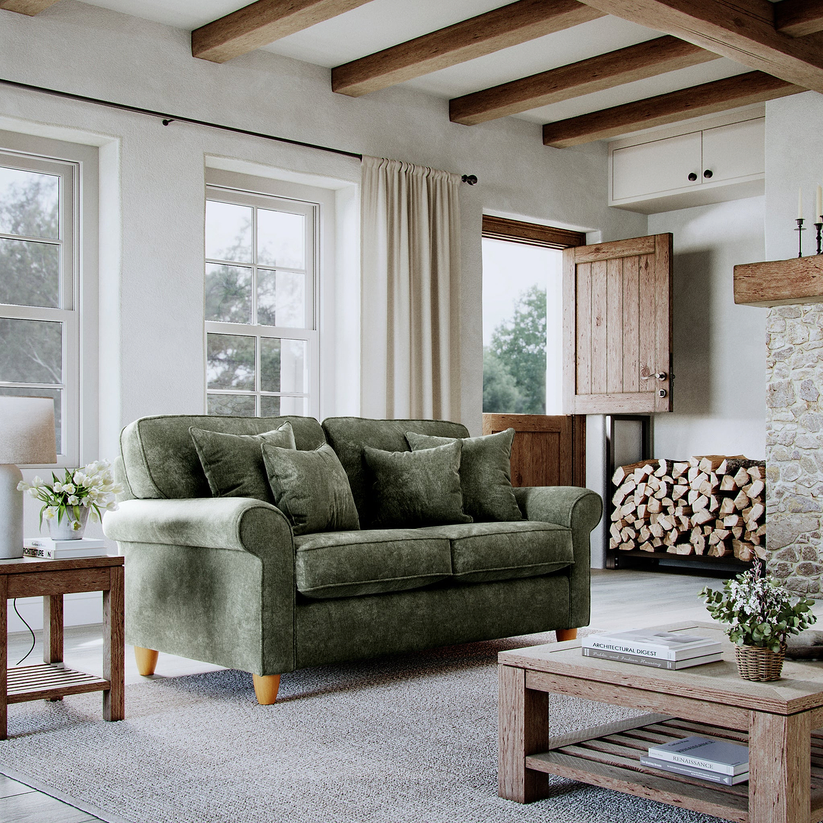 Ashbury 2 Seater Sofa Moss from Roseland Furniture
