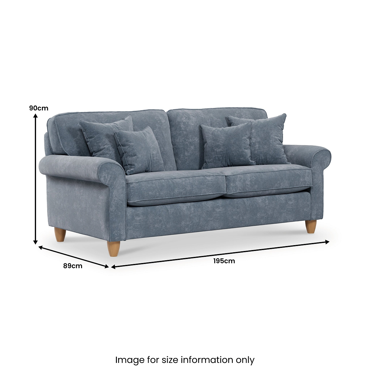 Ashbury 3 Seater Sofa Steel  from Roseland Furniture