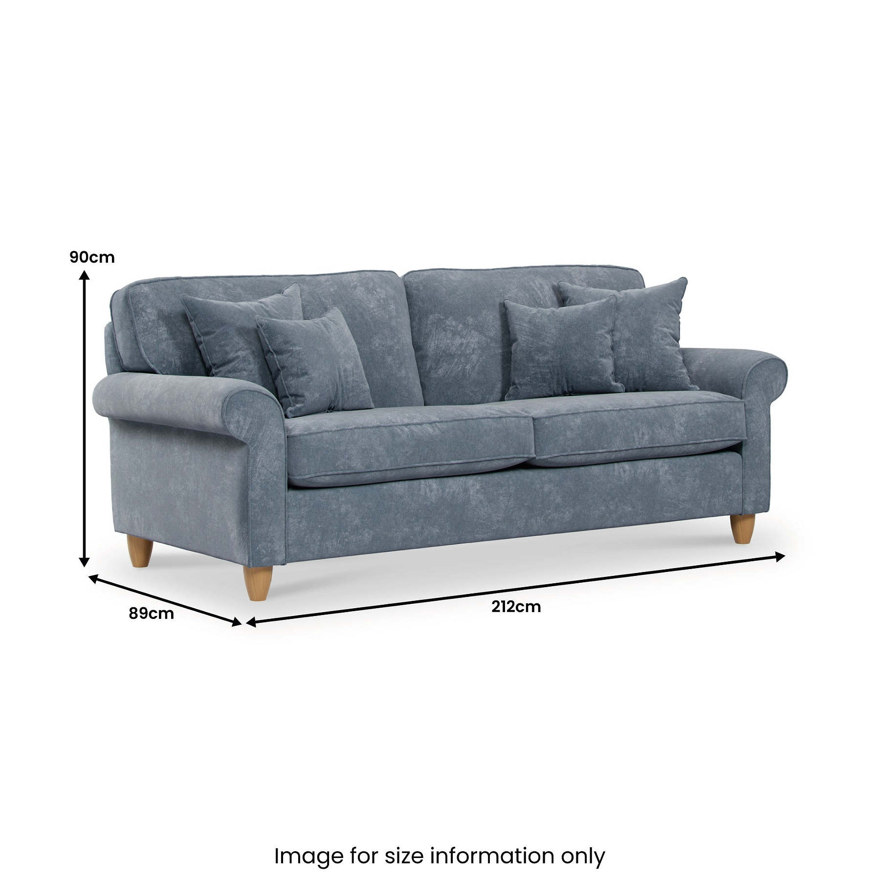 Ashbury 4 Seater Sofa Steel  from Roseland Furniture