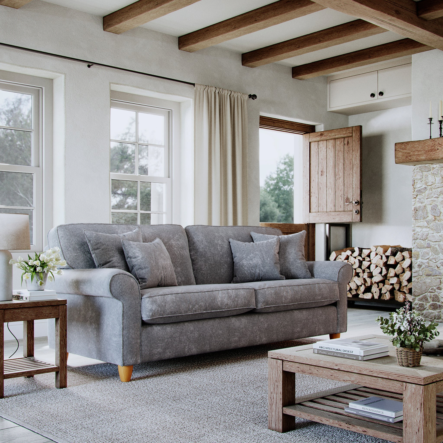 Ashbury 4 Seater Sofa Anthracite Life1 from Roseland Furniture