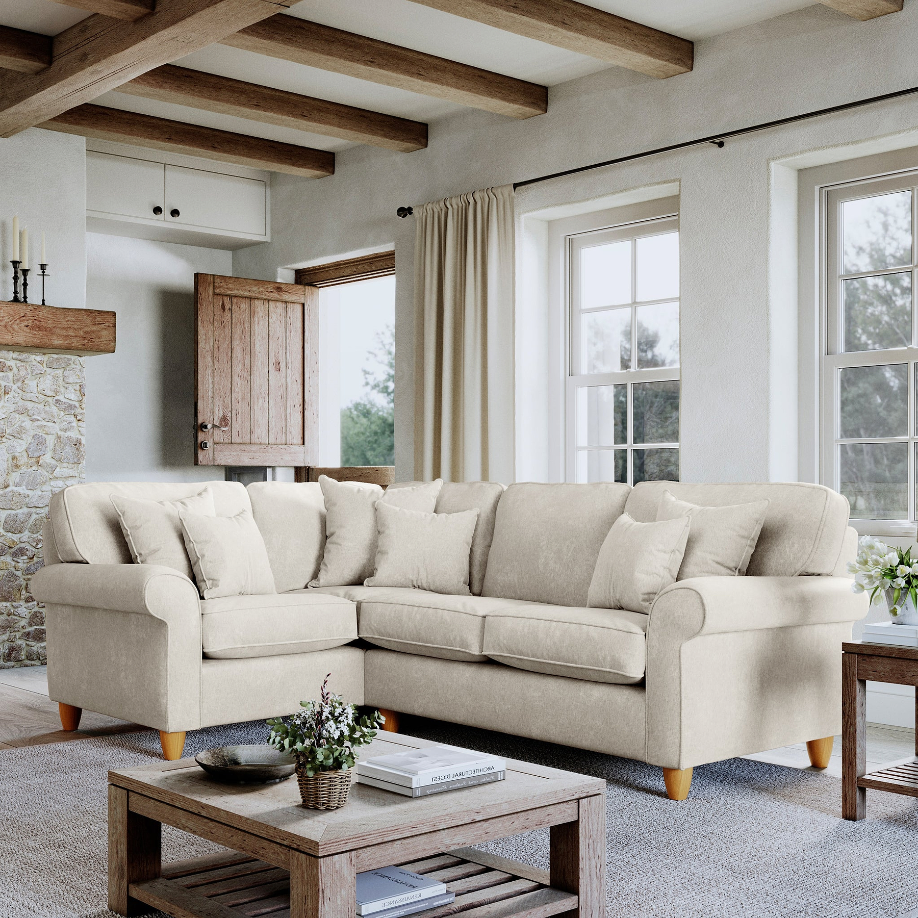 Ashbury Left Hand Corner Sofa Pearl from Roseland Furniture