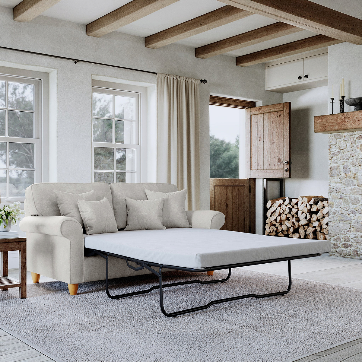 Ashbury 2 Seater Sofa Bed Pearl from Roseland Furniture