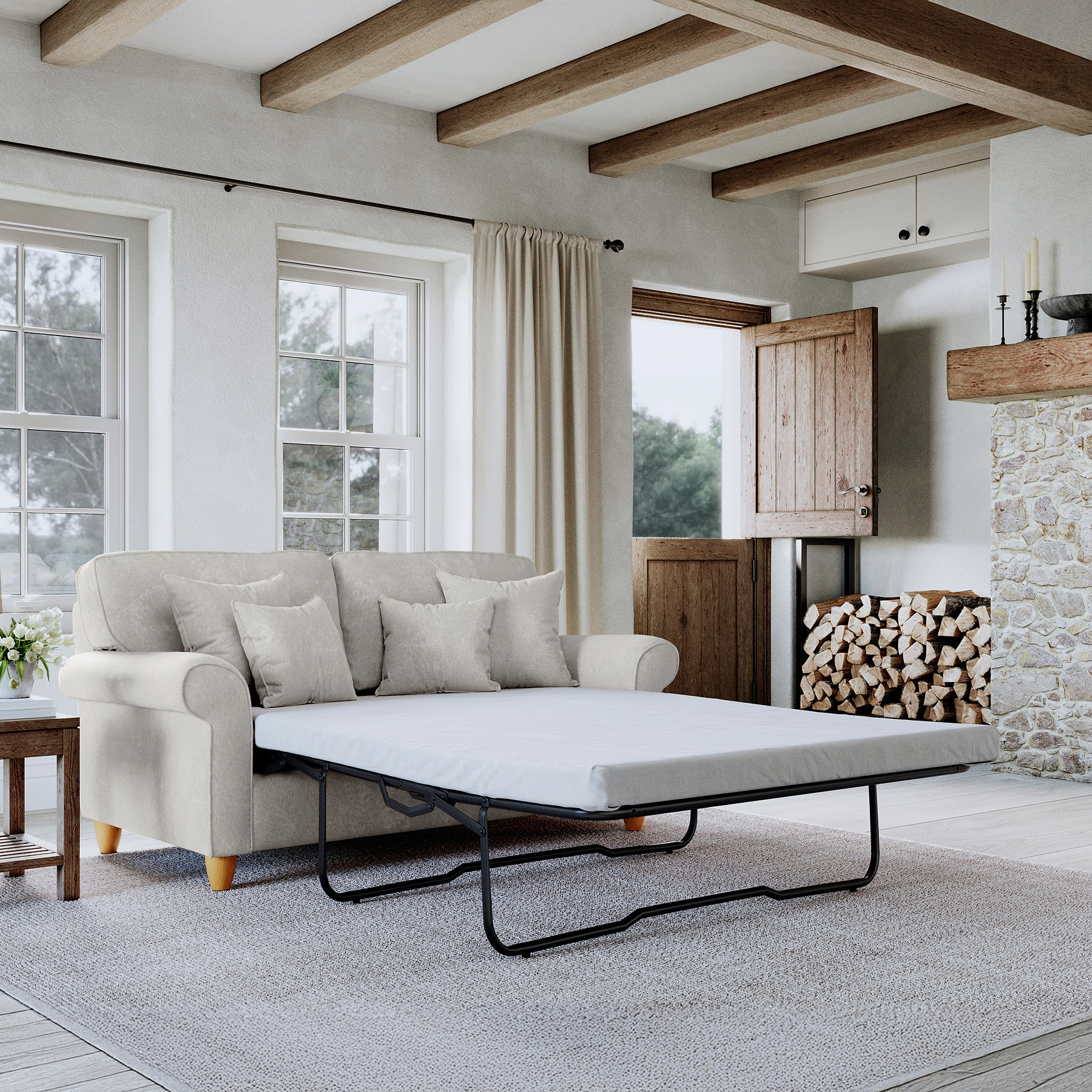 Ashbury 2 Seater Sofa Bed Pearl from Roseland Furniture