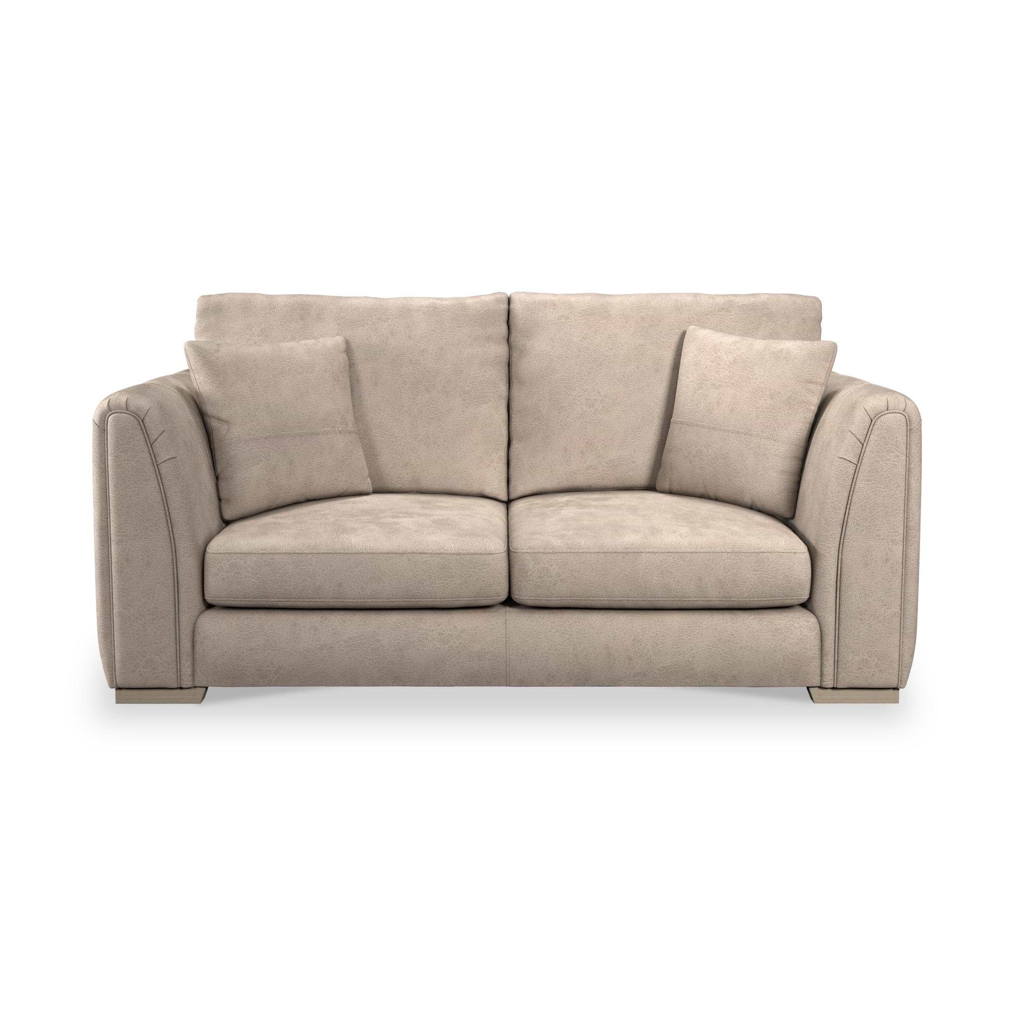 Oakley-faux-leather-3-seater-sofa-mink from Roseland Furniture