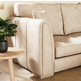 Oakley-faux-leather-3-seater-sofa-mink from Roseland Furniture