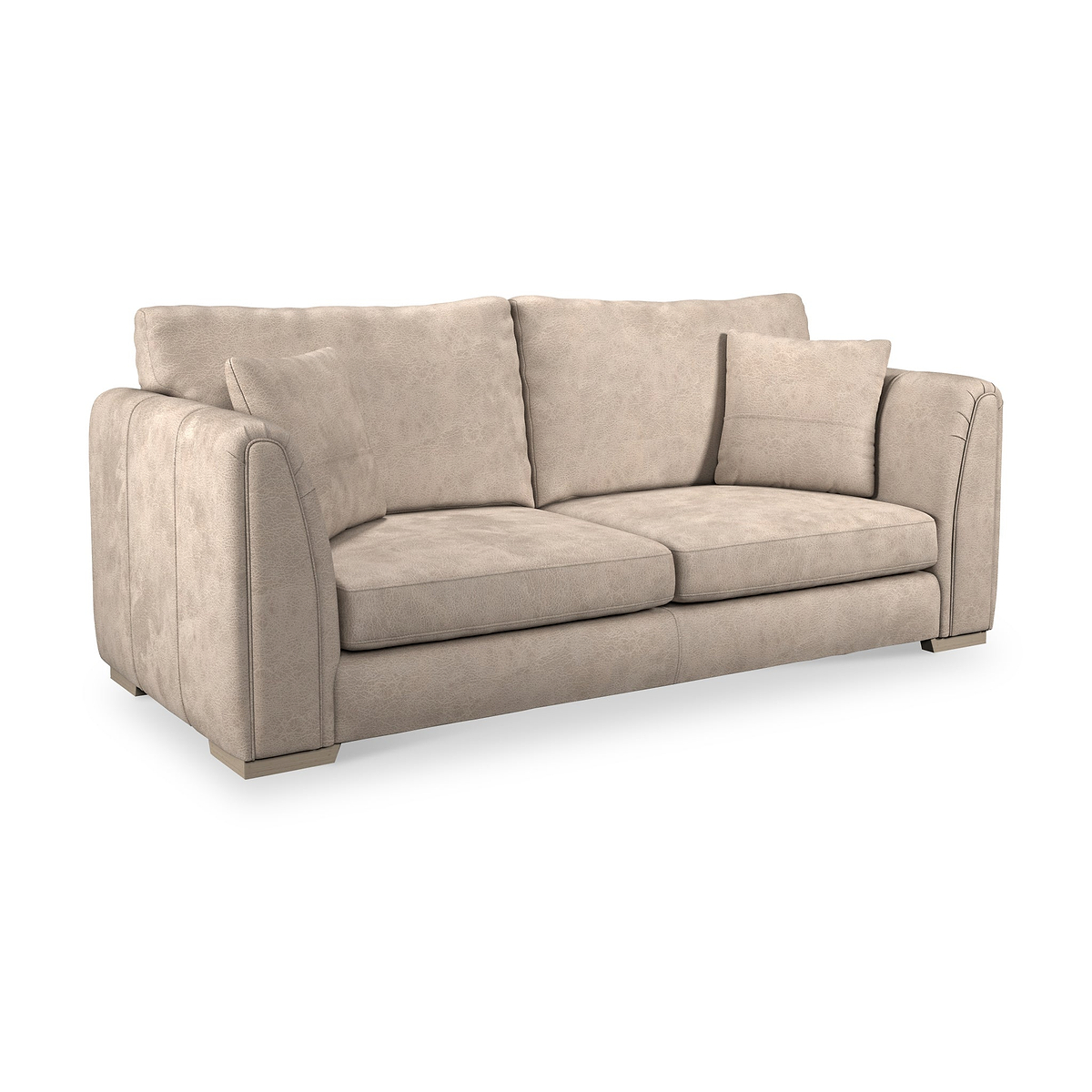 Oakley-faux-leather-3-seater-sofa-mink from Roseland Furniture
