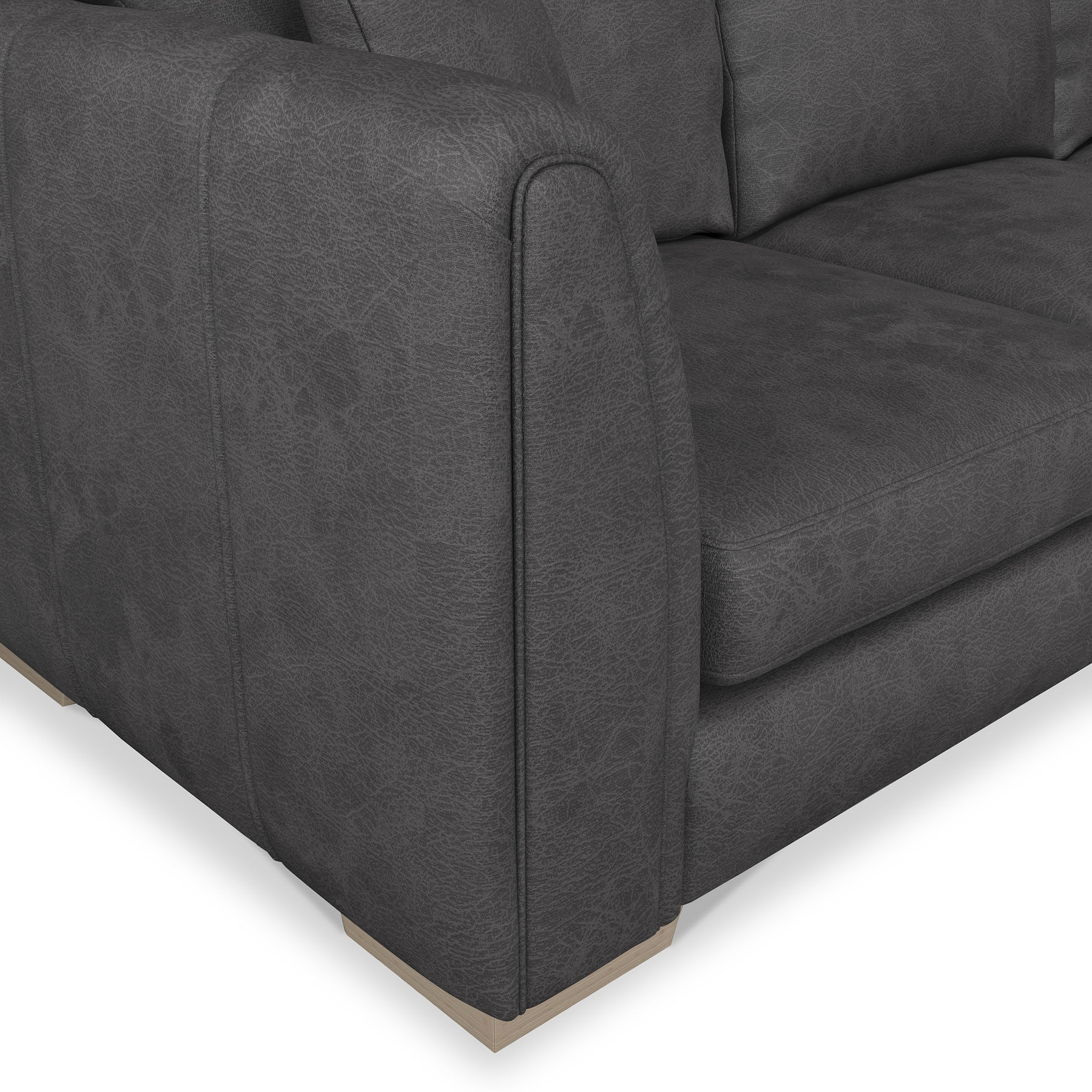Oakley-faux-leather-2-corner-2-sofa-charcoal from Roseland Furniture