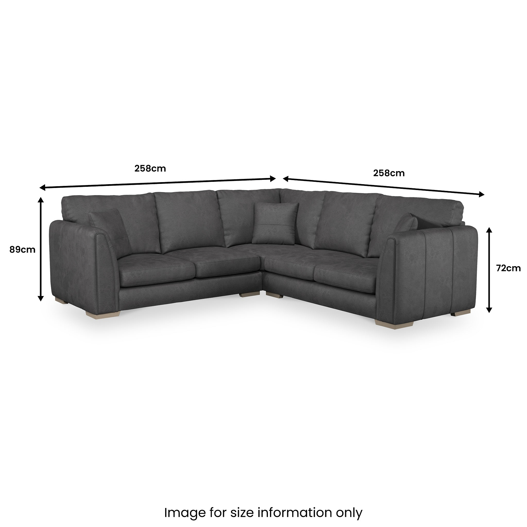 Oakley-faux-leather-2-corner-2-sofa-charcoal from Roseland Furniture