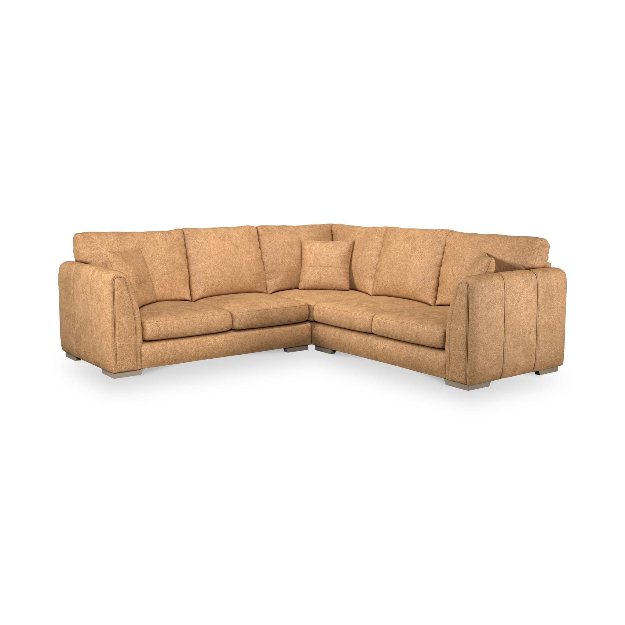 Oakley-faux-leather-2-corner-2-sofa-tan from Roseland Furniture